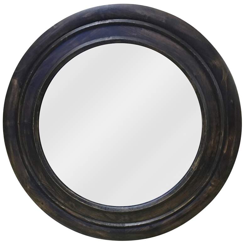 Image 1 Reggie Black and Camouflage Color 31" Round Wall Mirror