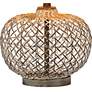 Reggie Gray Wash Coastal Modern Rattan Table Lamp
