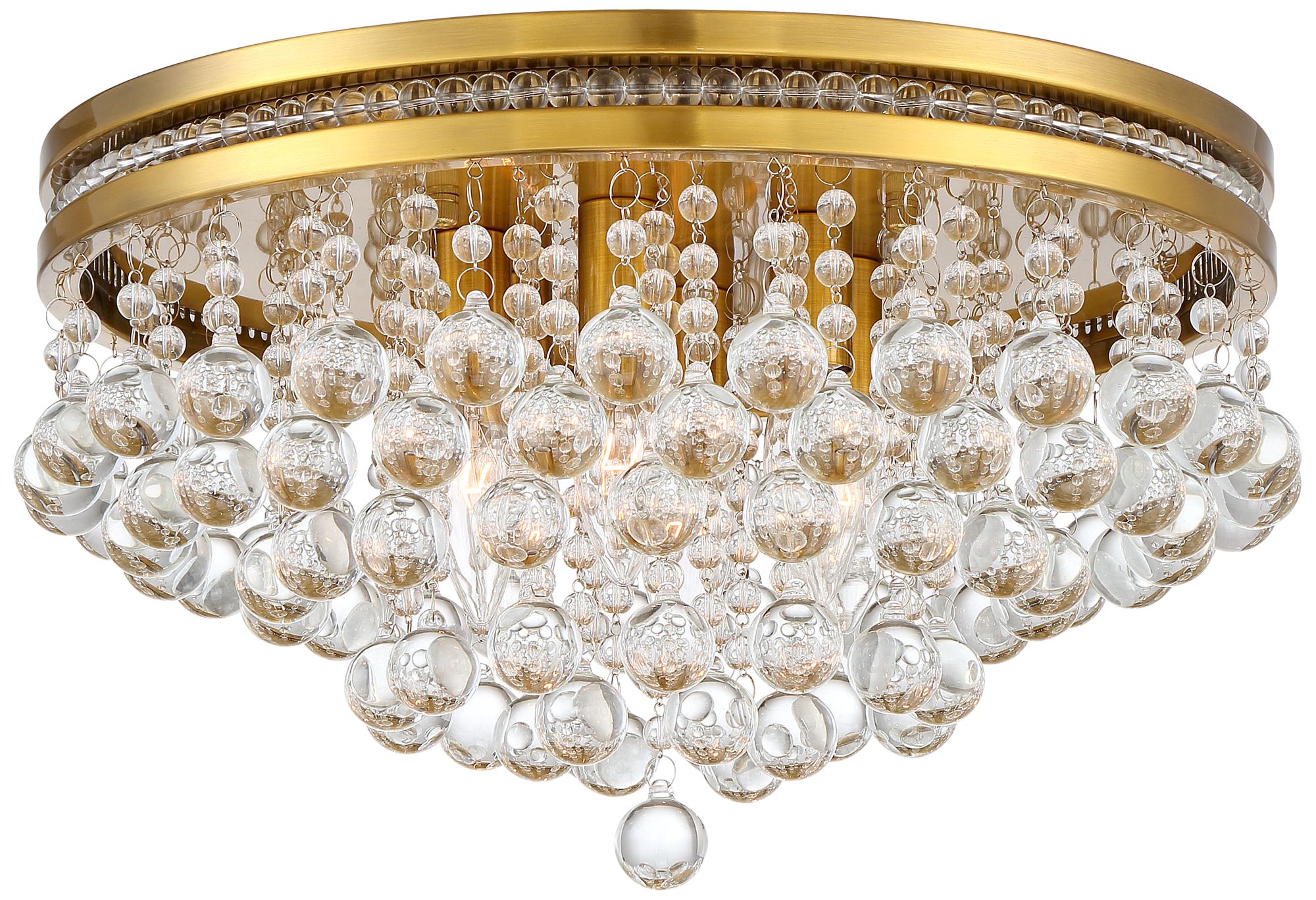 Regina Brushed Nickel 15 1/4" Wide Crystal Ceiling Light 1Y132 Lamps Plus