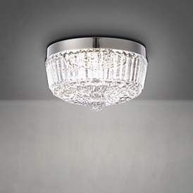 Image1 of Regina 8 1/4" Wide Polished Nickel Crystal LED Ceiling Light
