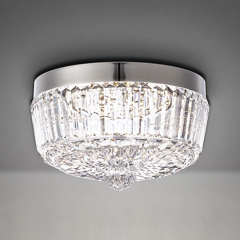 Image 1 Regina 8 1/4" Wide Polished Nickel Crystal LED Ceiling Light
