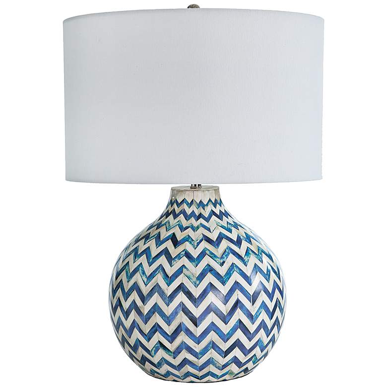 Image 1 Regina Andrew 26 1/2" Indigo Bone Chevron Jug Table Lamp