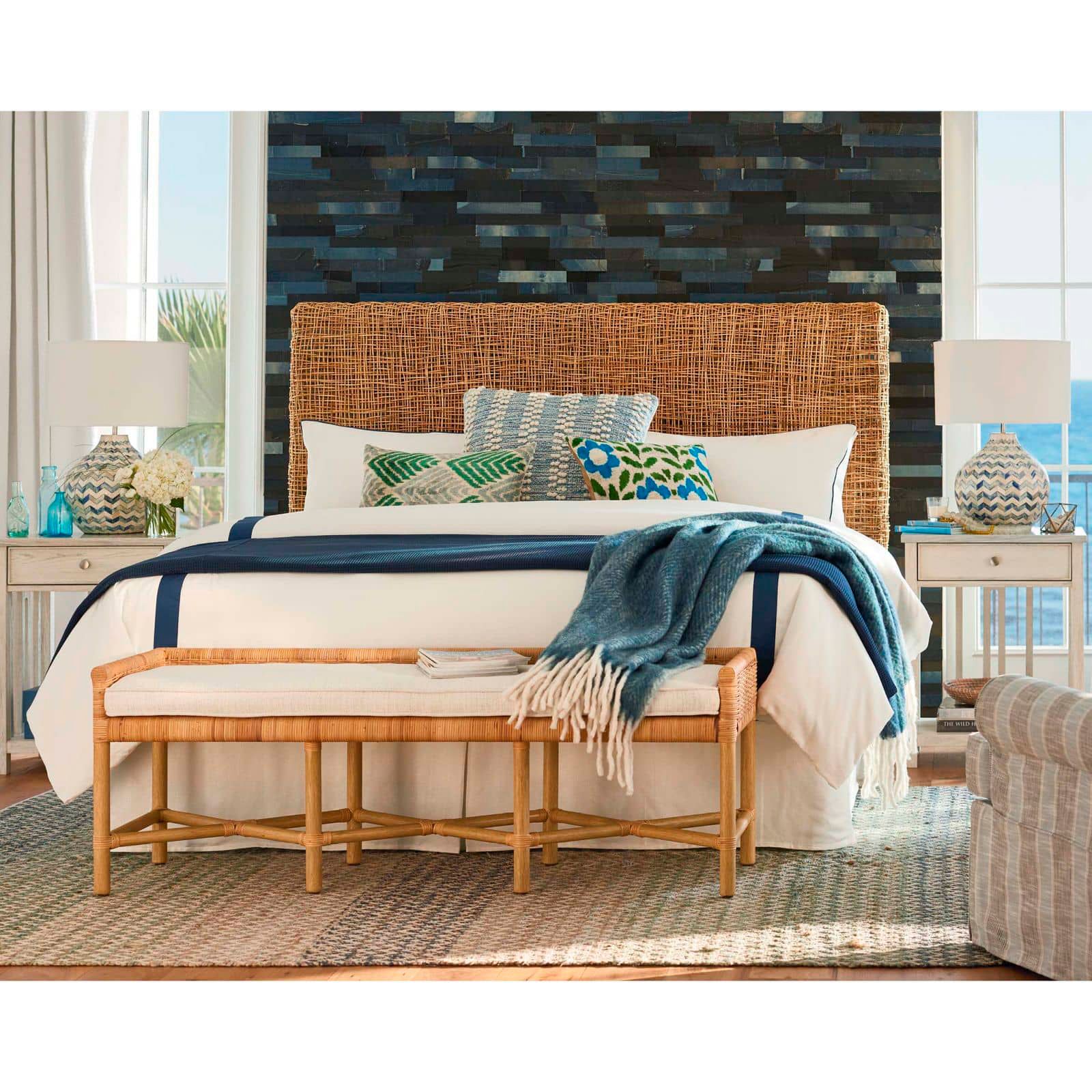 Image 2 Regina Andrew 26 1/2" Indigo Bone Chevron Jug Table Lamp more views