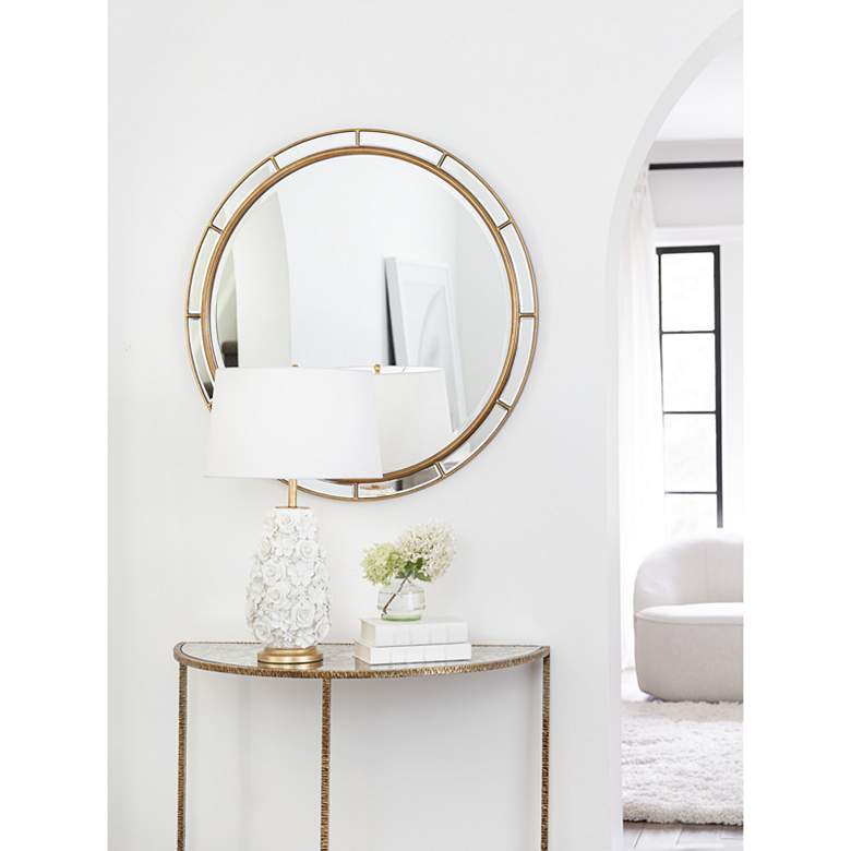 Image 3 Regina Andrew Anastasia 36" Wide Demilune Gold Hall Table more views