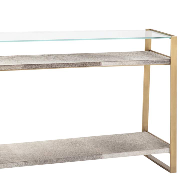 Image 4 Regina Andrew Andres Hair on Hide Console Large (Brass) 30.75 Height more views