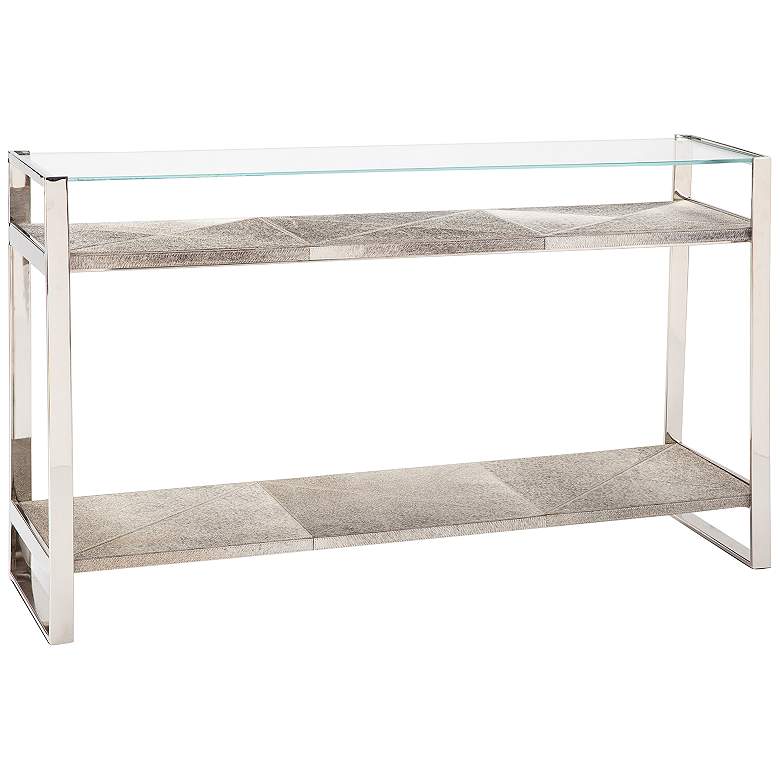 Image 1 Regina Andrew Andres Hair on Hide Console Large (Nickel) 30.75 Height