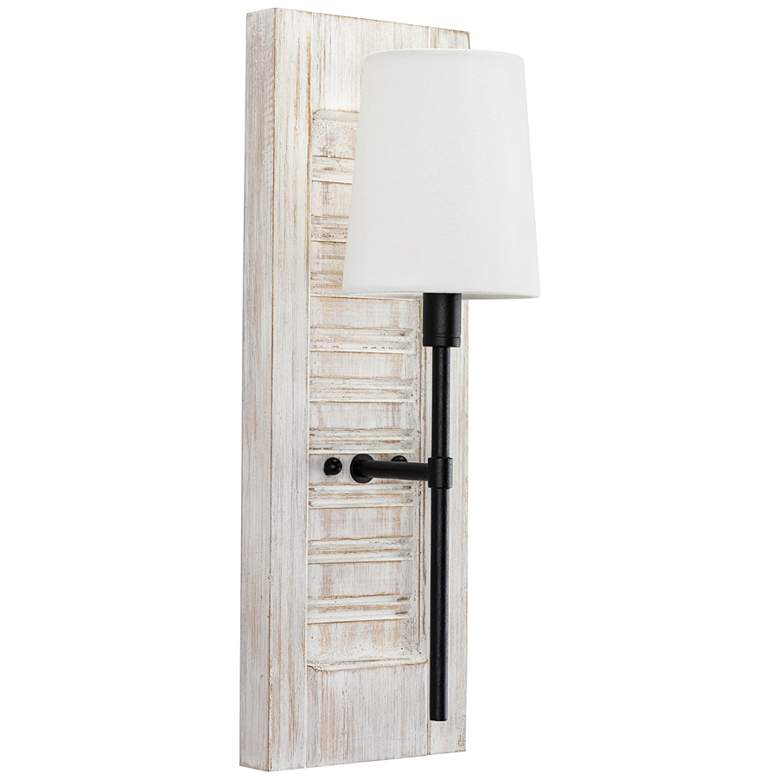 Image 1 Regina Andrew Beal 19 1/2 inch High Birch Wood and Blackened Iron Sconce