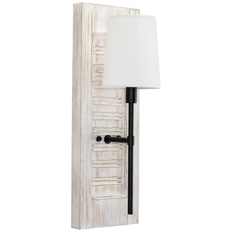 Image 1 Regina Andrew Beal 19 1/2" High Birch Wood and Blackened Iron Sconce