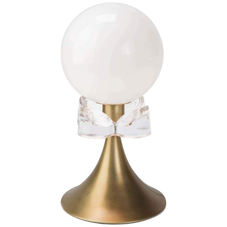 Image 1 Regina Andrew Bella 14 1/2" High Brass and White Glass Accent Lamp