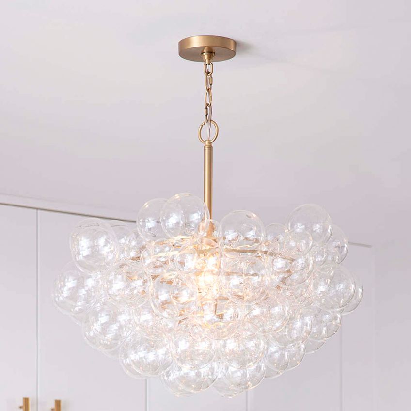 Regina Andrew Bubbles Chandelier (Clear) Natural Brass 20.5 Height