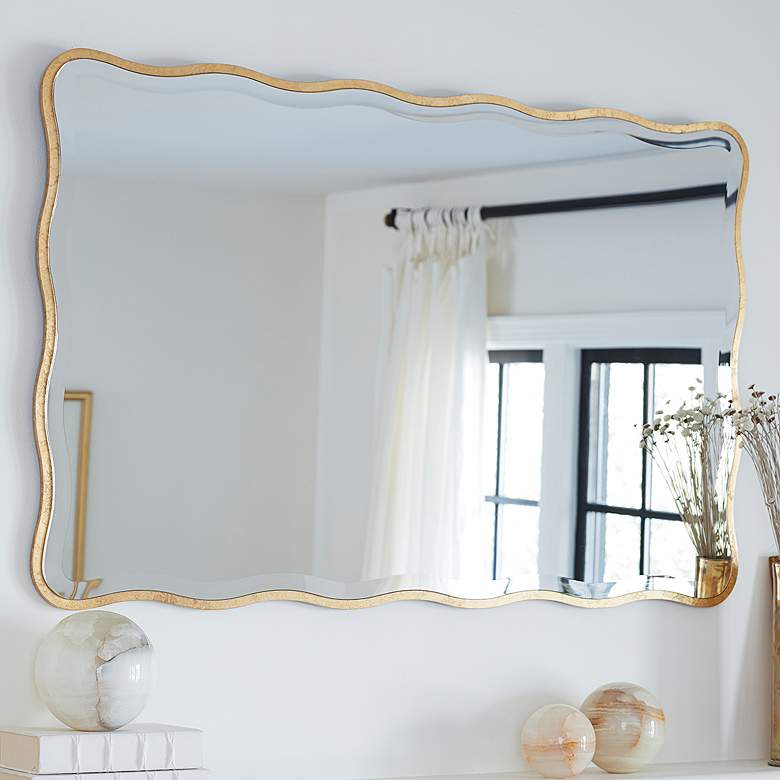 Image 1 Regina Andrew Candice 44" x 28" Rectangular Gold Leaf Wall Mirror