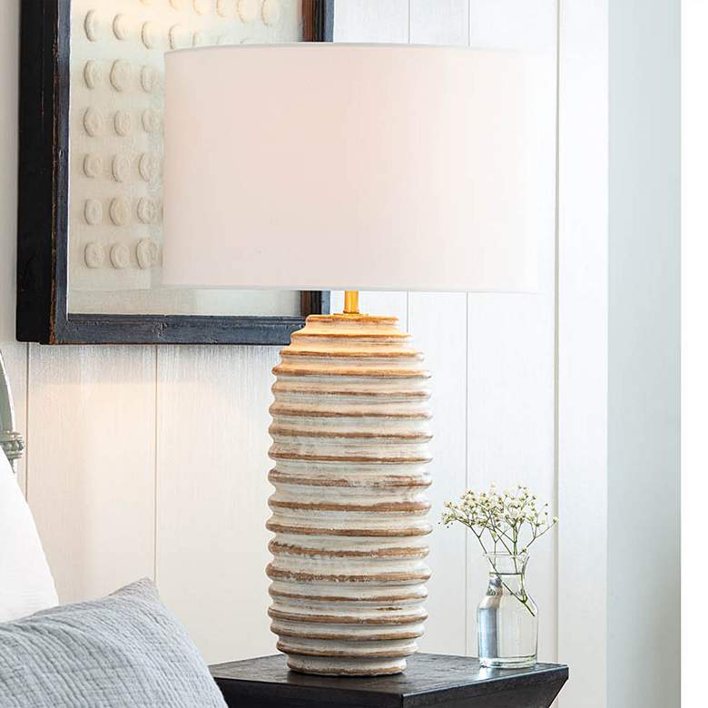Image 1 Regina Andrew Carmel 26 1/2" Modern White Wood Table Lamp