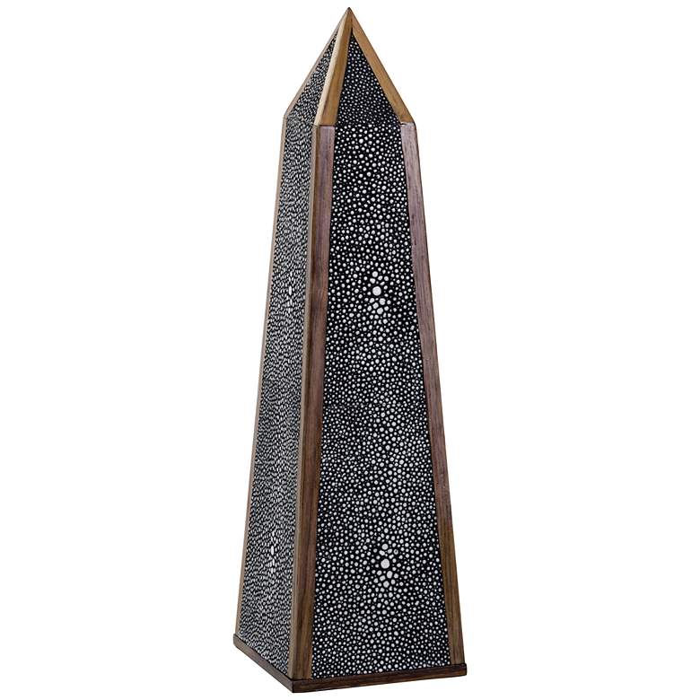 Image 1 Regina Andrew Design 12 inch Charcoal Faux Shagreen Obelisk