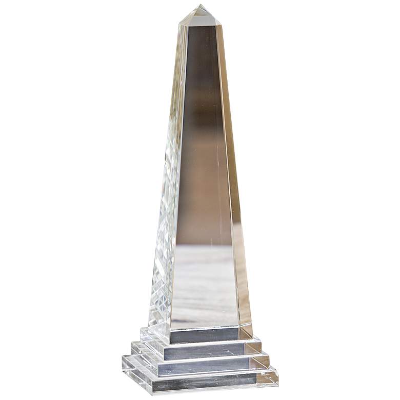 Image 1 Regina Andrew Design 13 1/2 inchH Crystal Obelisk Sculpture