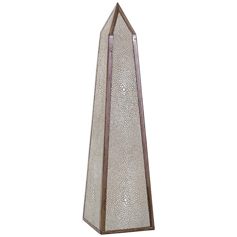 Image 1 Regina Andrew Design 14 3/4 inchH Ivory Faux Shagreen Obelisk