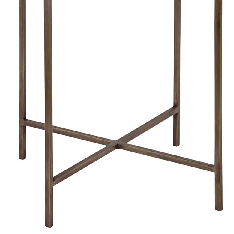 Image 3 Regina Andrew Design 14"W Bone and Brass Drum Accent Table more views