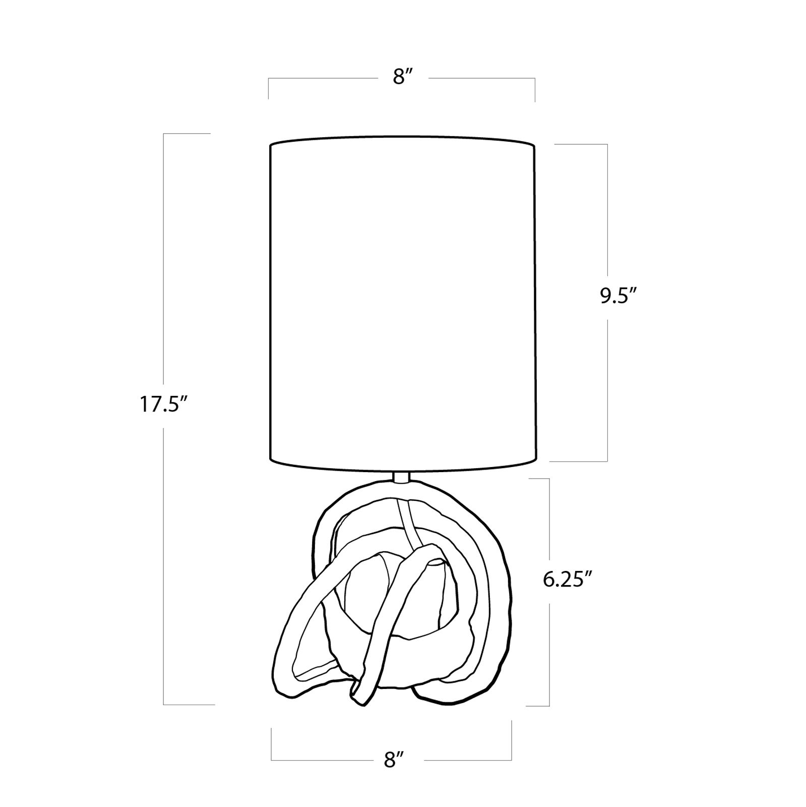 Image 4 Regina Andrew Design 17 1/2" Gold Mini Knot Sculpture Table Lamp more views