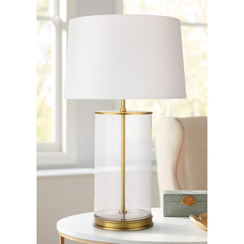 Regina Andrew Design 32&quot; Magelian Natural Brass and Glass Table Lamp