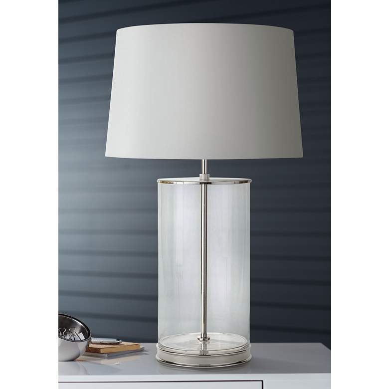 Image 1 Regina Andrew Design 32 inch Magelian Polished Nickel and Glass Table Lamp