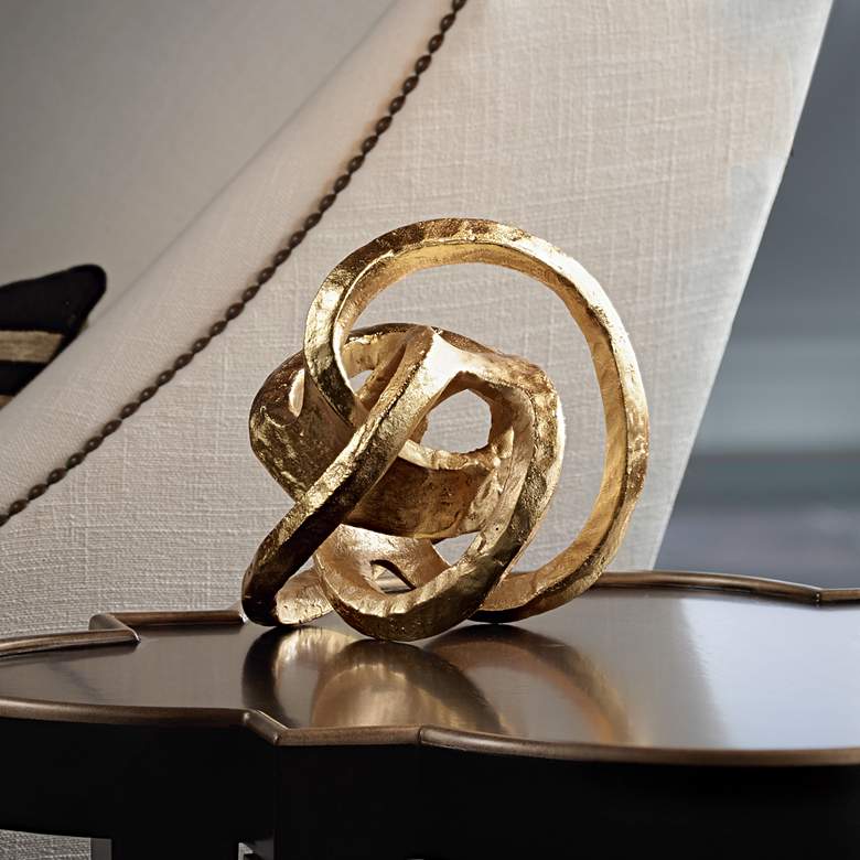 Image 2 Regina Andrew Design 7" High Knot Gold Tabletop Sculpture