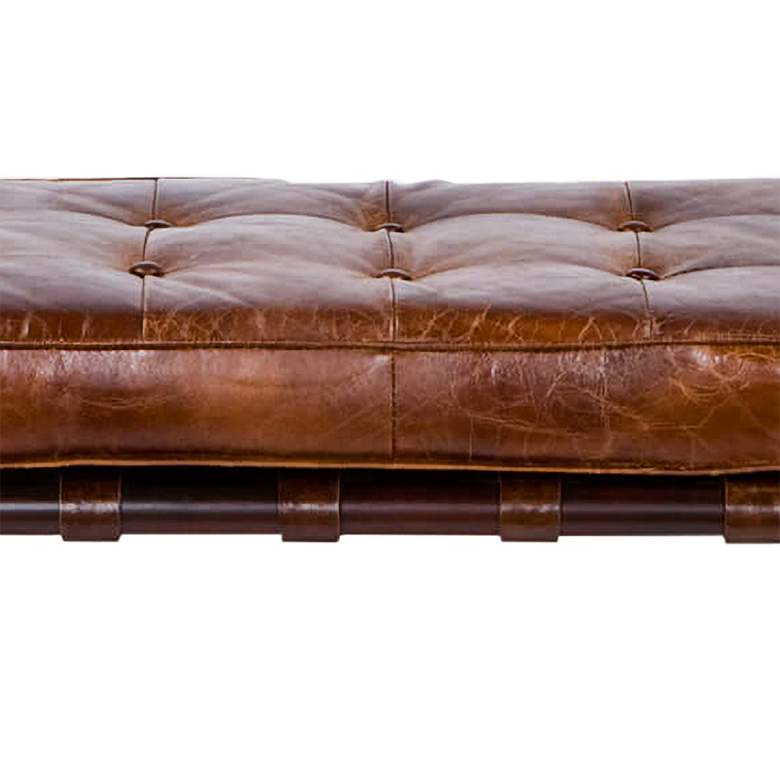 Image 3 Regina Andrew Design 78 inch Wide Tufted Cigar Leather Bench more views