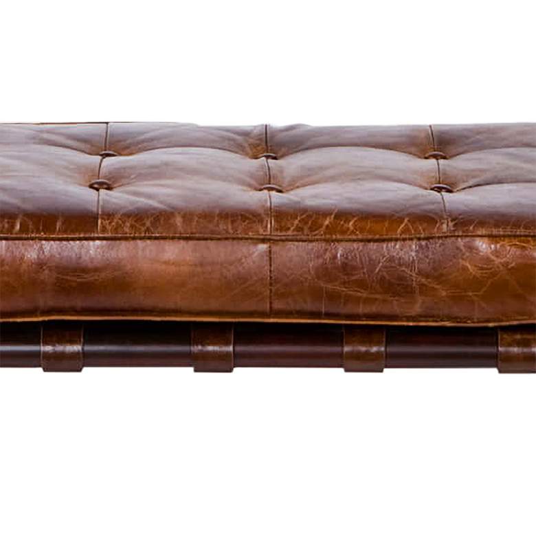 Image 3 Regina Andrew Design 78" Wide Tufted Cigar Leather Bench more views