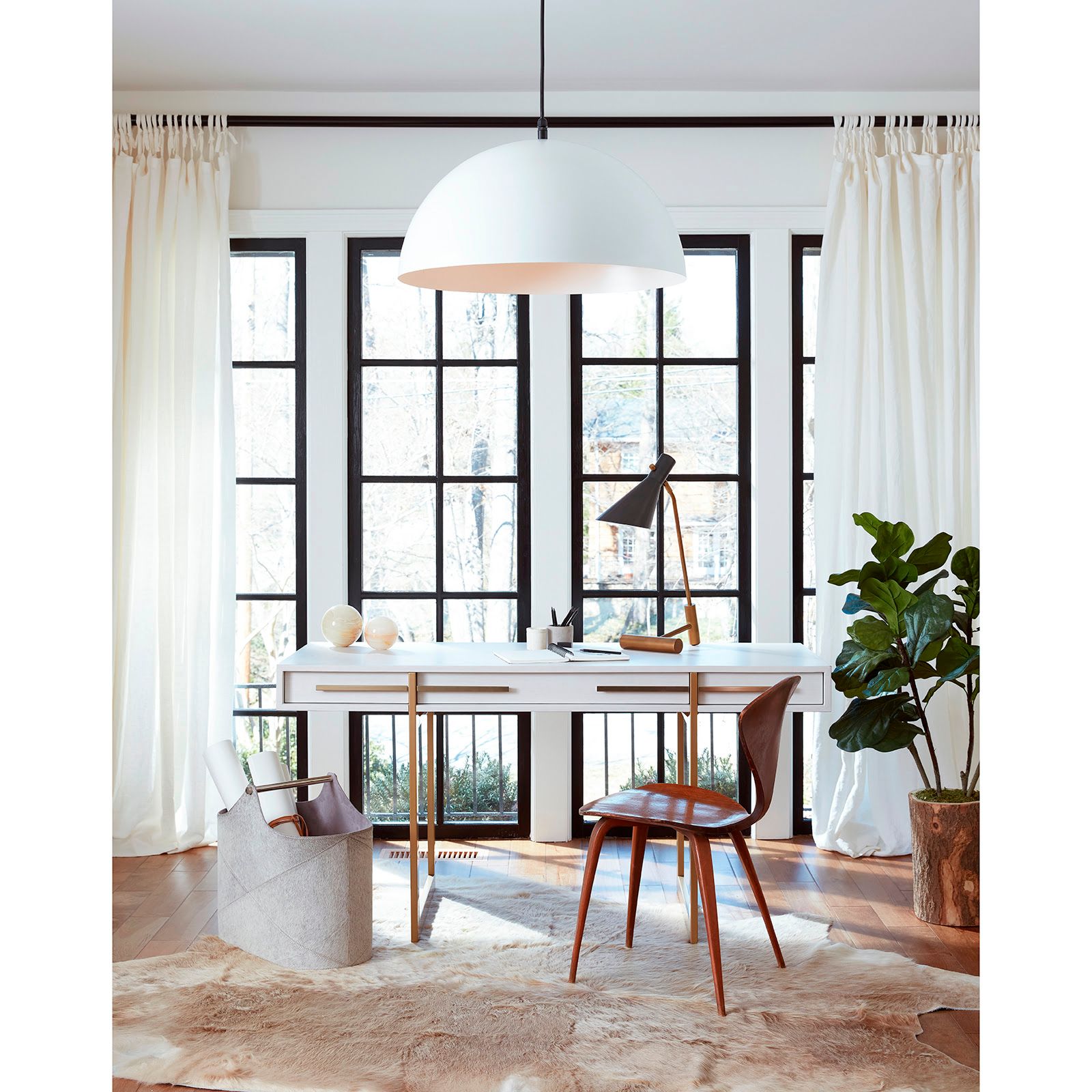 Image 3 Regina Andrew Design Andres Gray Hair on Hide Leather Basket more views