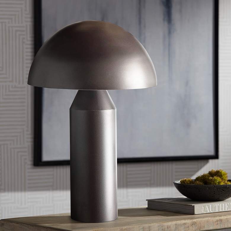 Image 1 Regina Andrew Design Apollo Blackened Iron Mushroom Table Lamp