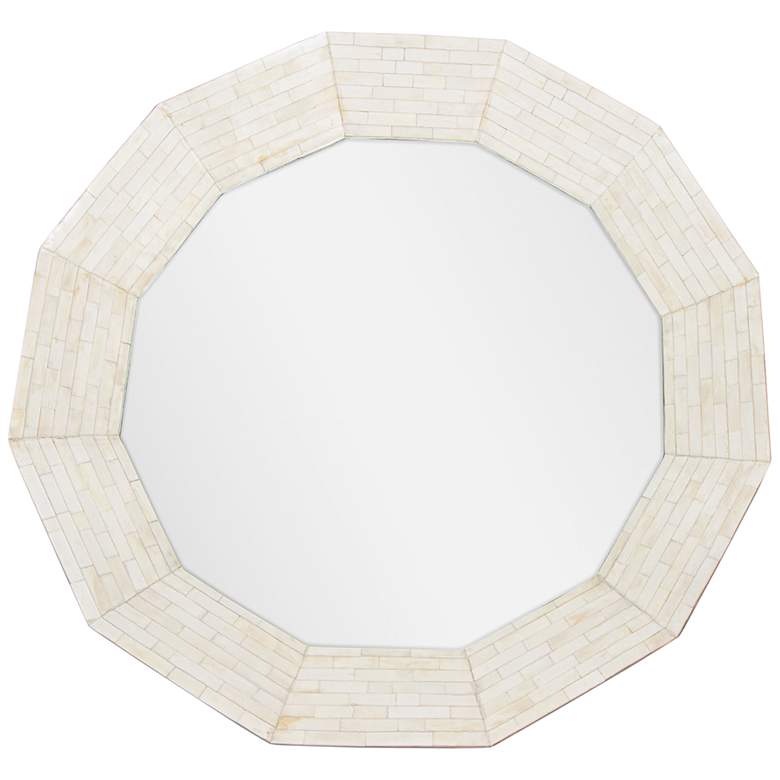 Image 2 Regina Andrew Design Ares Natural Bone 30" Round Wall Mirror