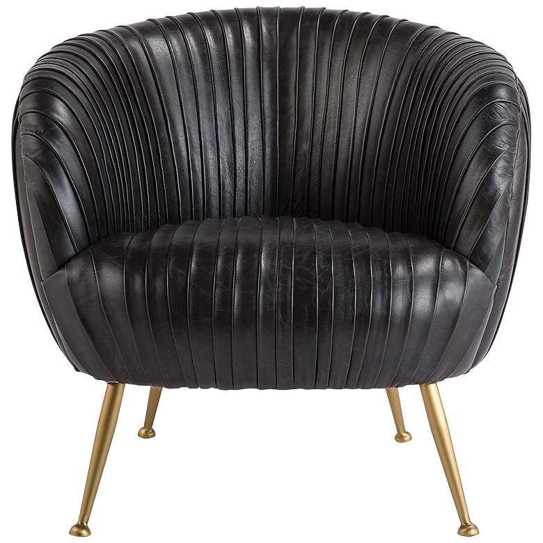 Image 1 Regina Andrew Design Beretta Ebony Black Leather Club Chair
