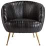 Regina Andrew Design Beretta Ebony Black Leather Club Chair