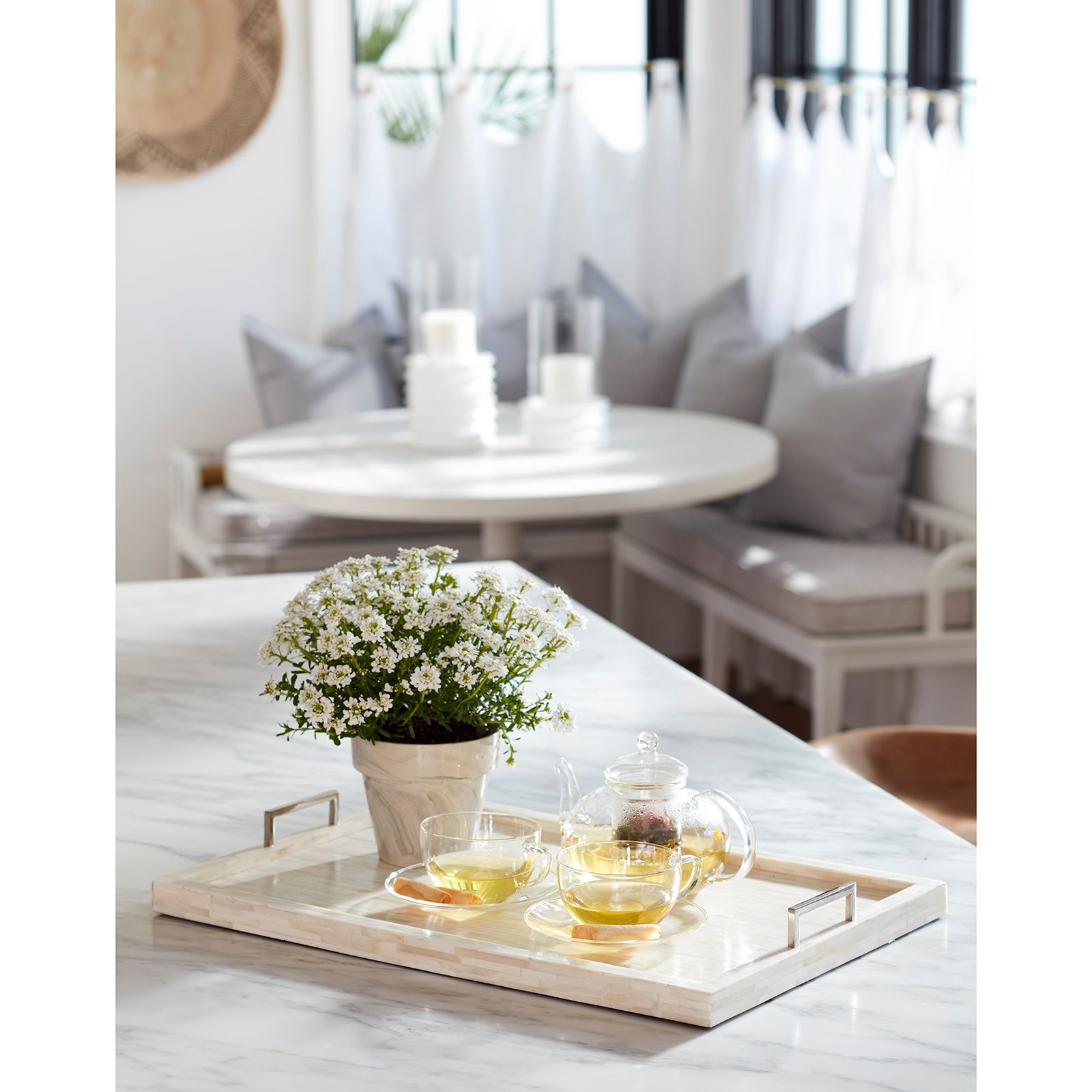 Image 3 Regina Andrew Design Bone and Nickel-Handle Serving Tray more views