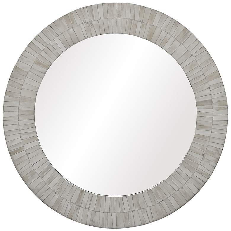 Image 1 Regina Andrew Design Bone Veneer 29 inch Round Wall Mirror