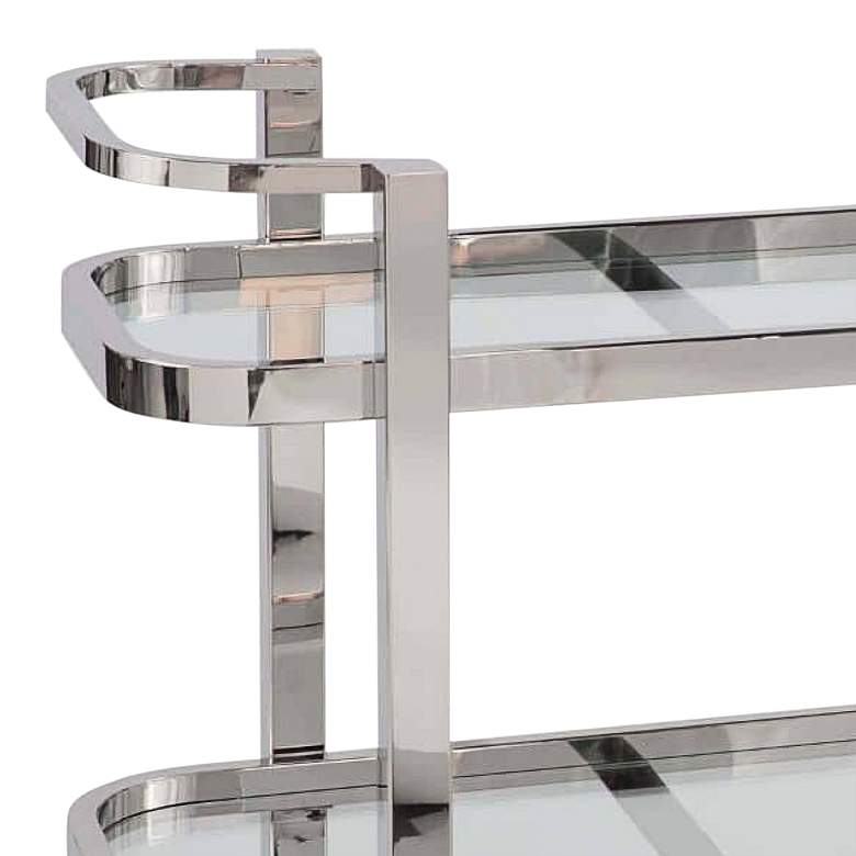 Image 2 Regina Andrew Design Carter 56" Wide Nickel Glass Tea Trolley Bar Cart more views