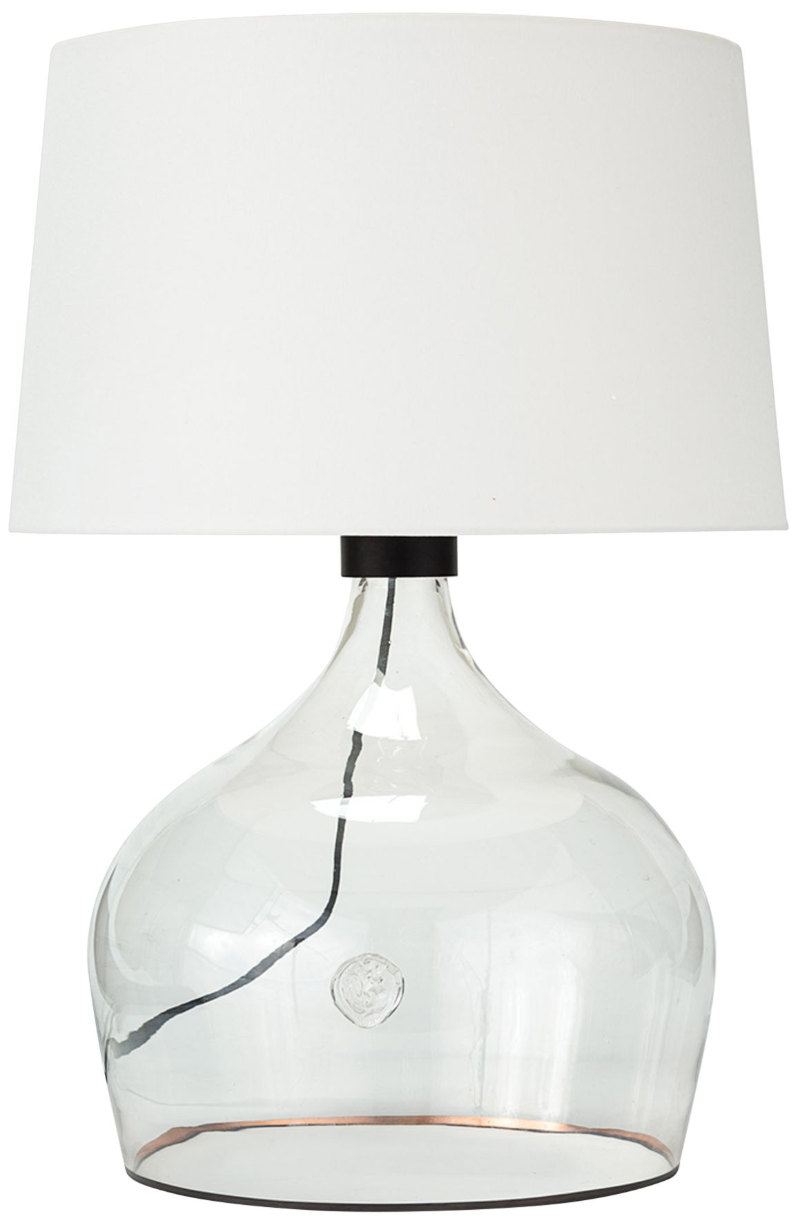 large clear glass lamp