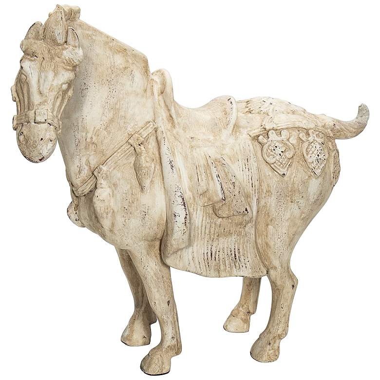 Image 1 Regina Andrew Design Dynasty 15 inchH Neutral White Horse Statue