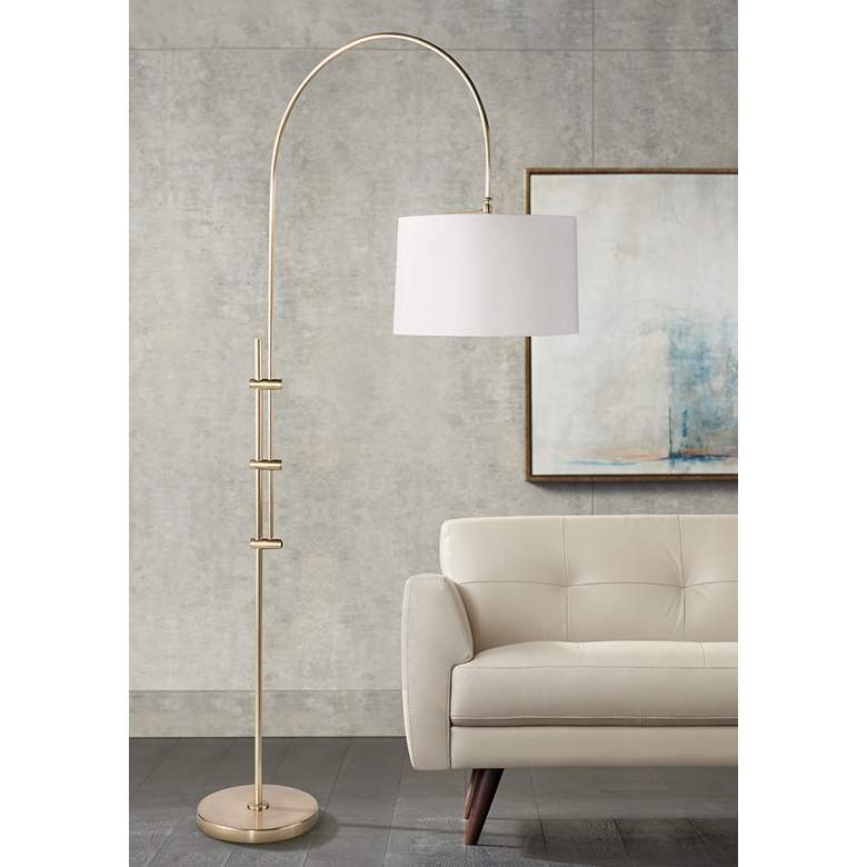 Image 1 Regina Andrew Design Eclipse Natural Brass Arc Floor Lamp