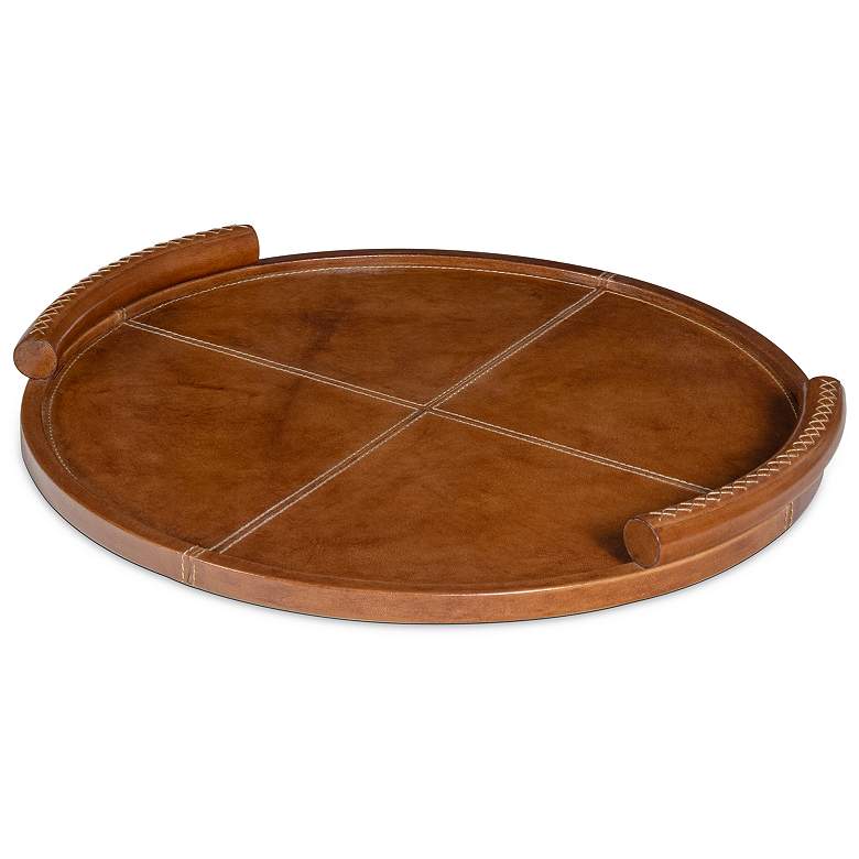 Image 1 Regina Andrew Design Forte Tan Round Leather Tray
