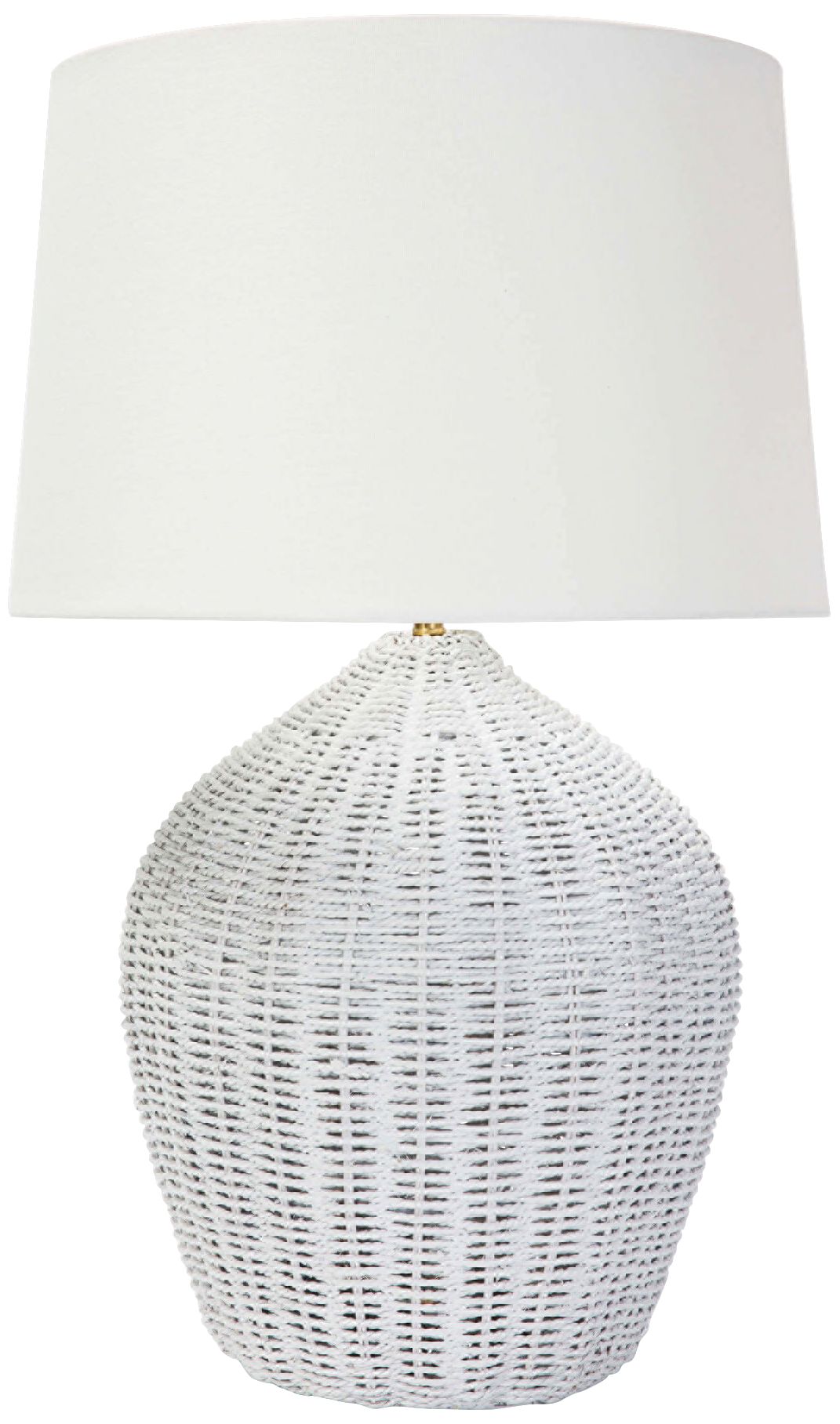 white rattan table lamp