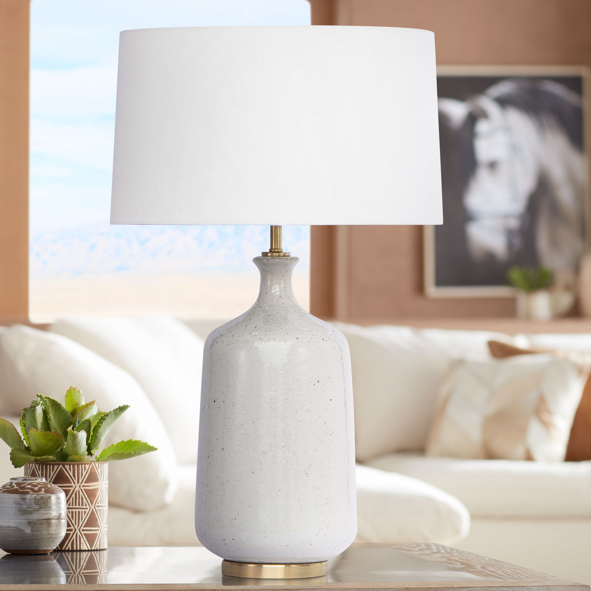 White ceramic 2024 table lamps