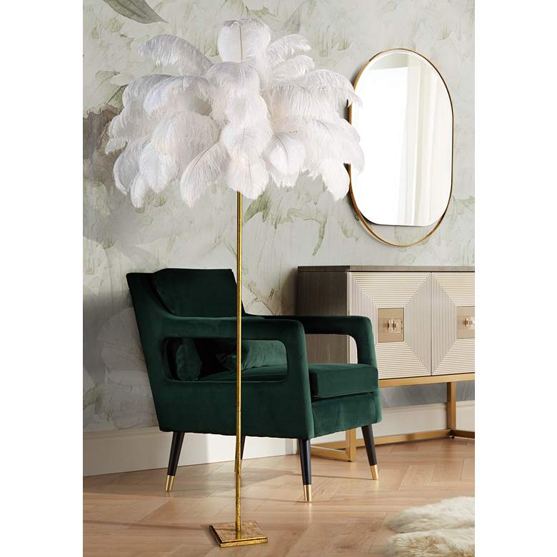 Image 1 Regina Andrew Design Josephine 70" High Steel and Feather Floor Lamp