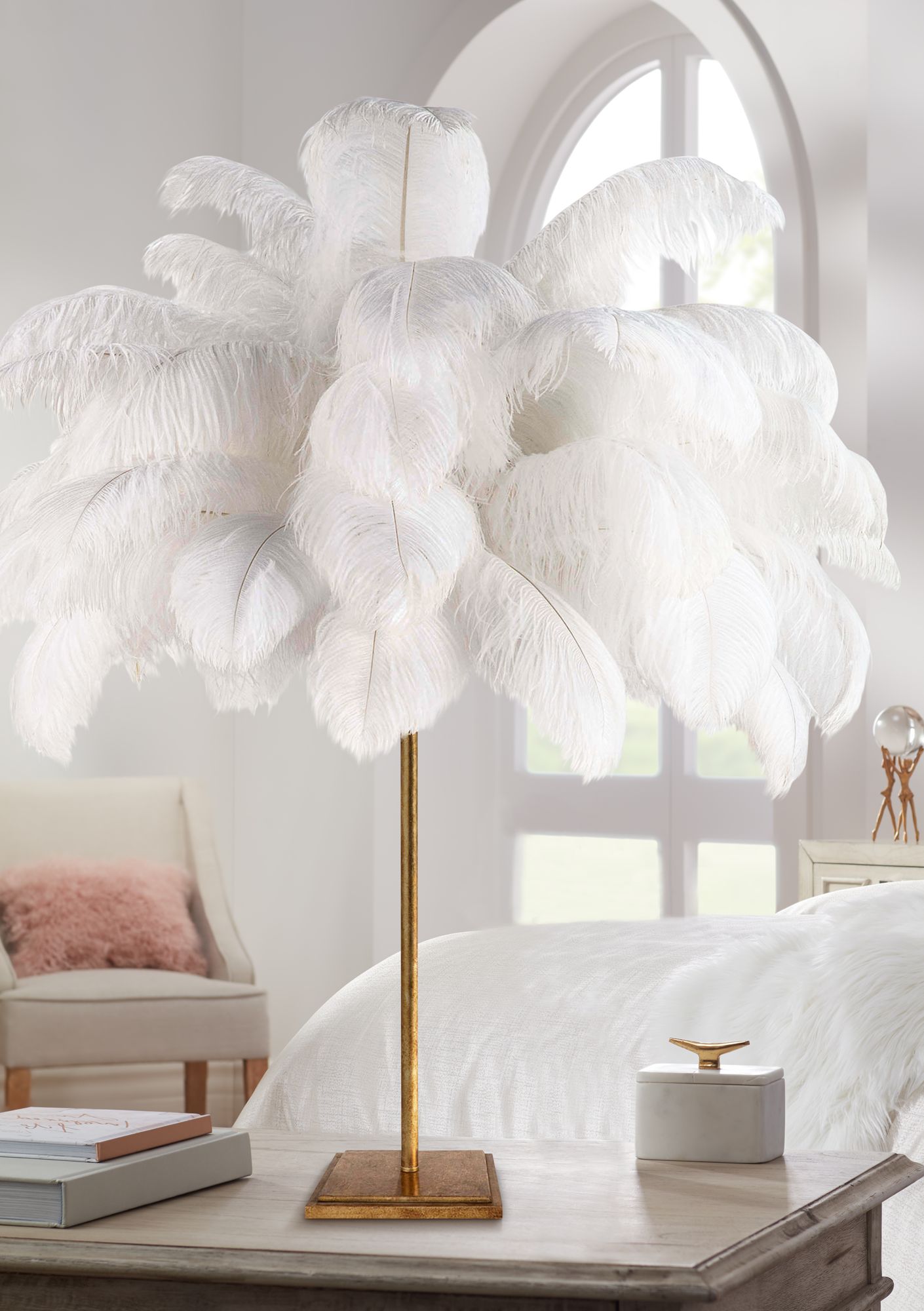 feather white lamp