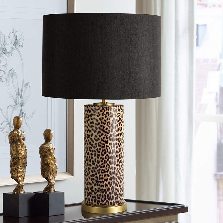Image 1 Regina Andrew Design Kenya Leopard Print Ceramic Table Lamp