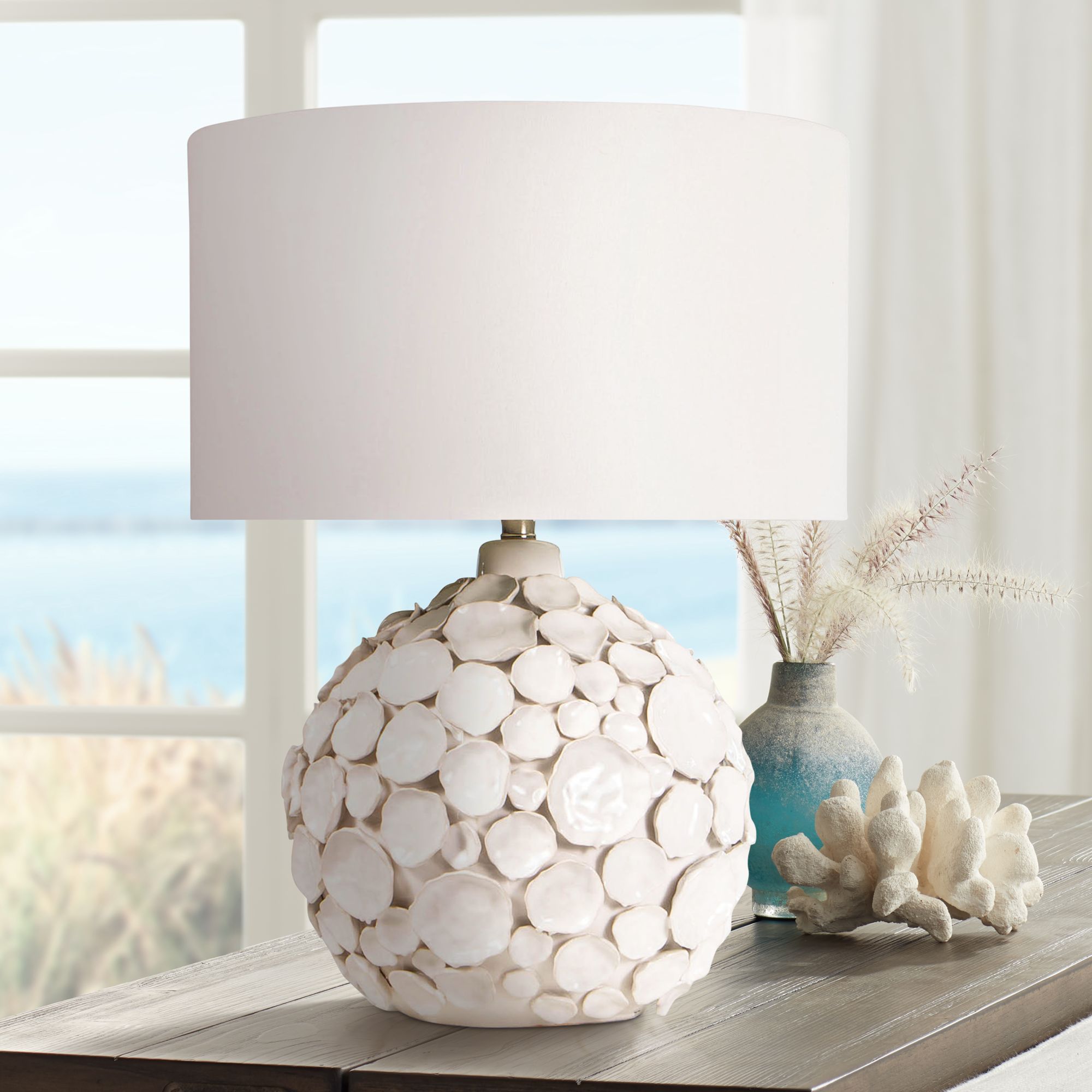 white ceramic table lamp base