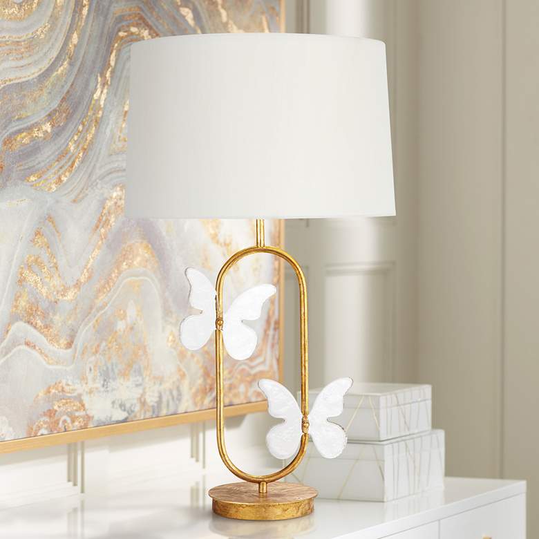 Image 1 Regina Andrew Design Monarch Gold Leaf and Glass Table Lamp