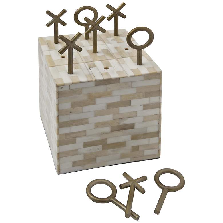 Image 1 Regina Andrew Design Natural Bone Tic Tac Toe Game Block