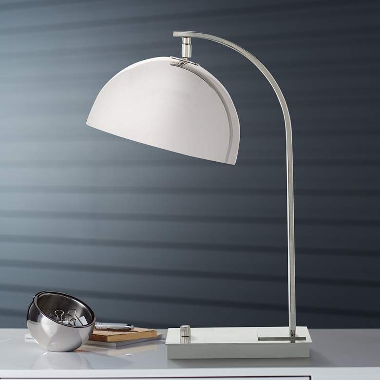 Image 1 Regina Andrew Design Otto 20 1/2 inch Polished Nickel Modern Arc Desk Lamp