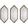 Regina Andrew Design Set of 3 Diamond 15" High Gold Mirrors