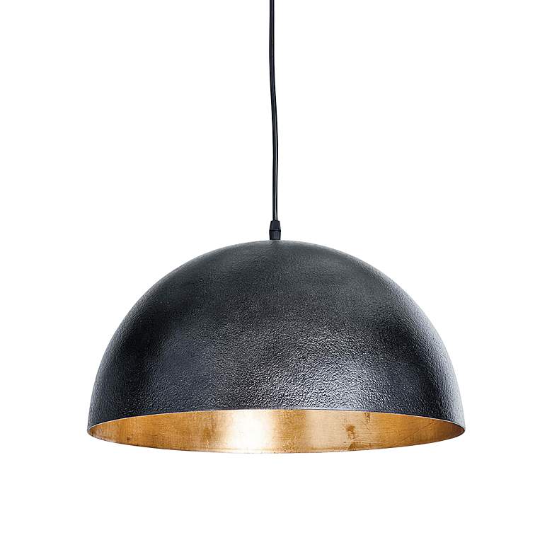 Regina Andrew Design Sigmund 15&quot;W Black Dome Pendant Light
