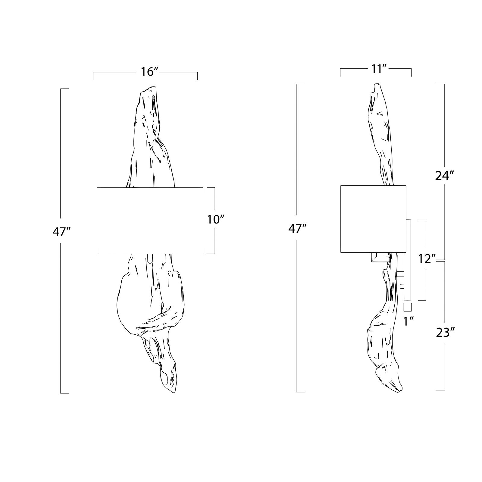 Thumbnail4 of Regina Andrew Design Silver 49" Drift Wood Sconce more views